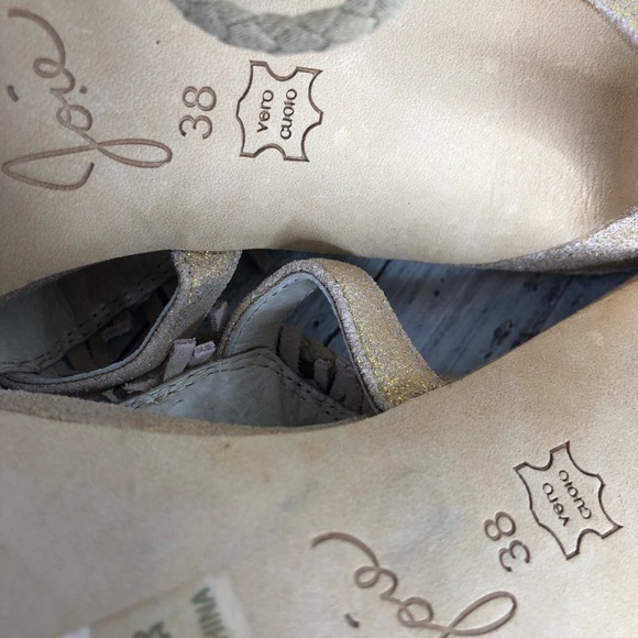 Joie iridescent tan gladiator strap peep toe heels - Picture 8 of 10